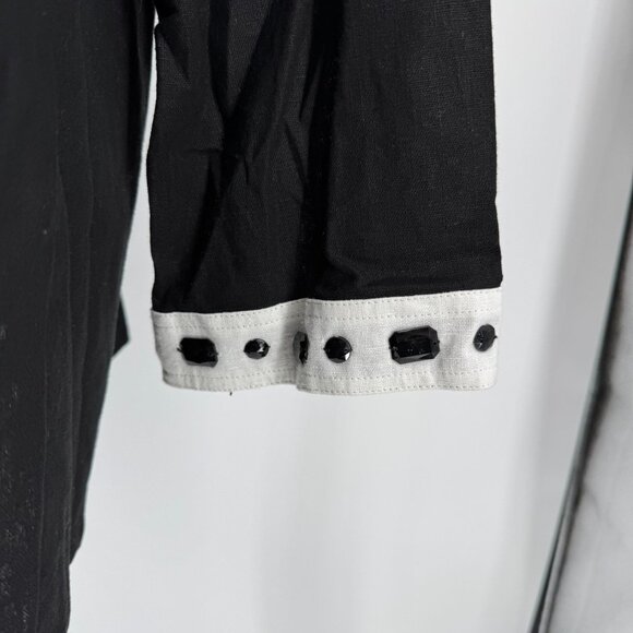 Alexandra Bartlett Womans Linen Tunic Top Size 3X Beaded Oversized Lagenlook - Picture 5 of 7